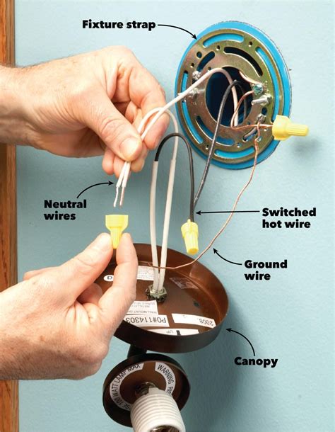 installing light fixture wires